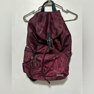VS PINK Buckle Backpack Burgundy / Gold Accents
